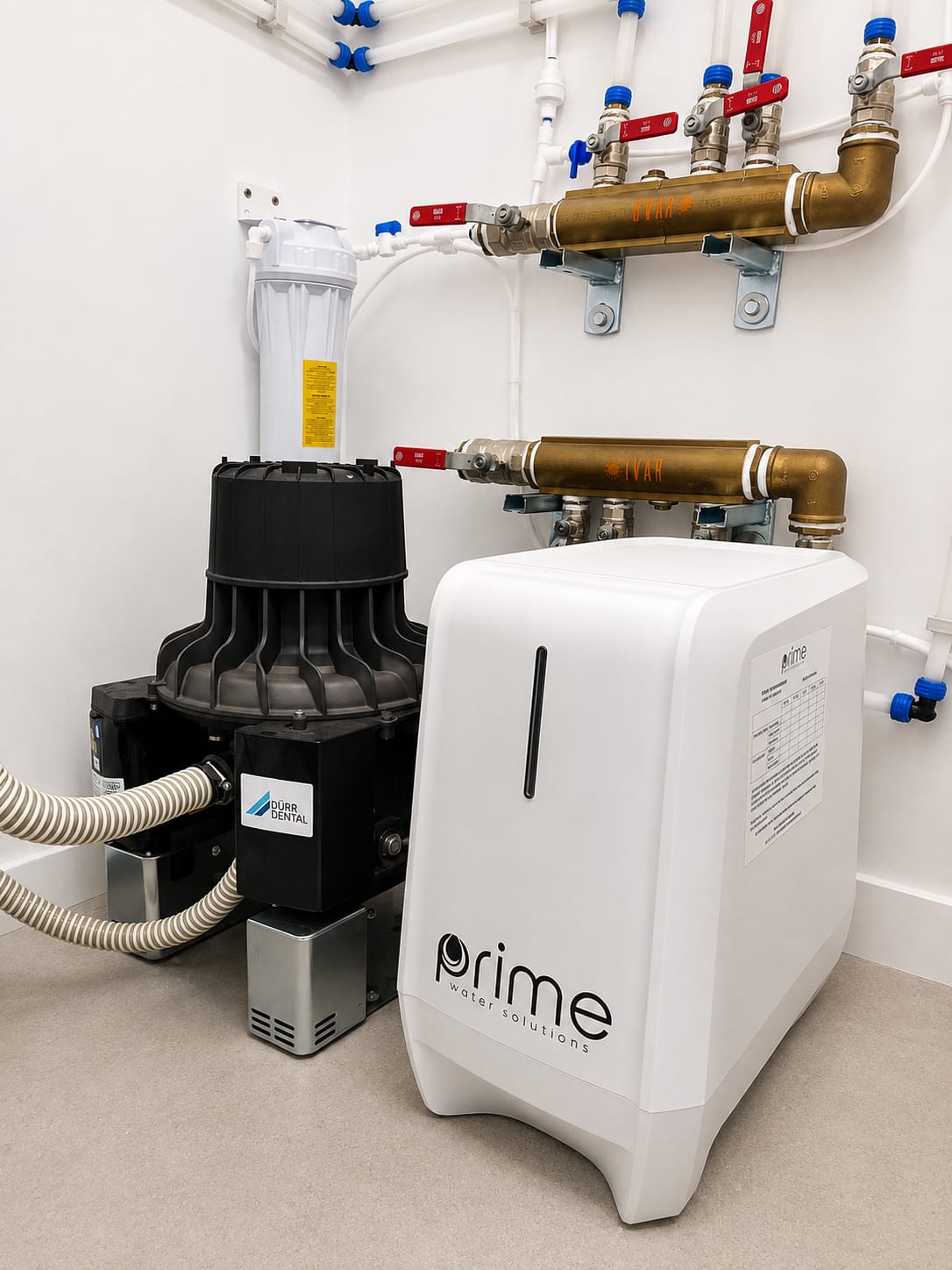 Sala técnica de Clínica Dental Fluor con el equipo Prime instalado